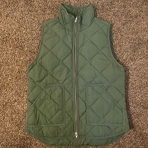 J. Crew Green Quilted Vest